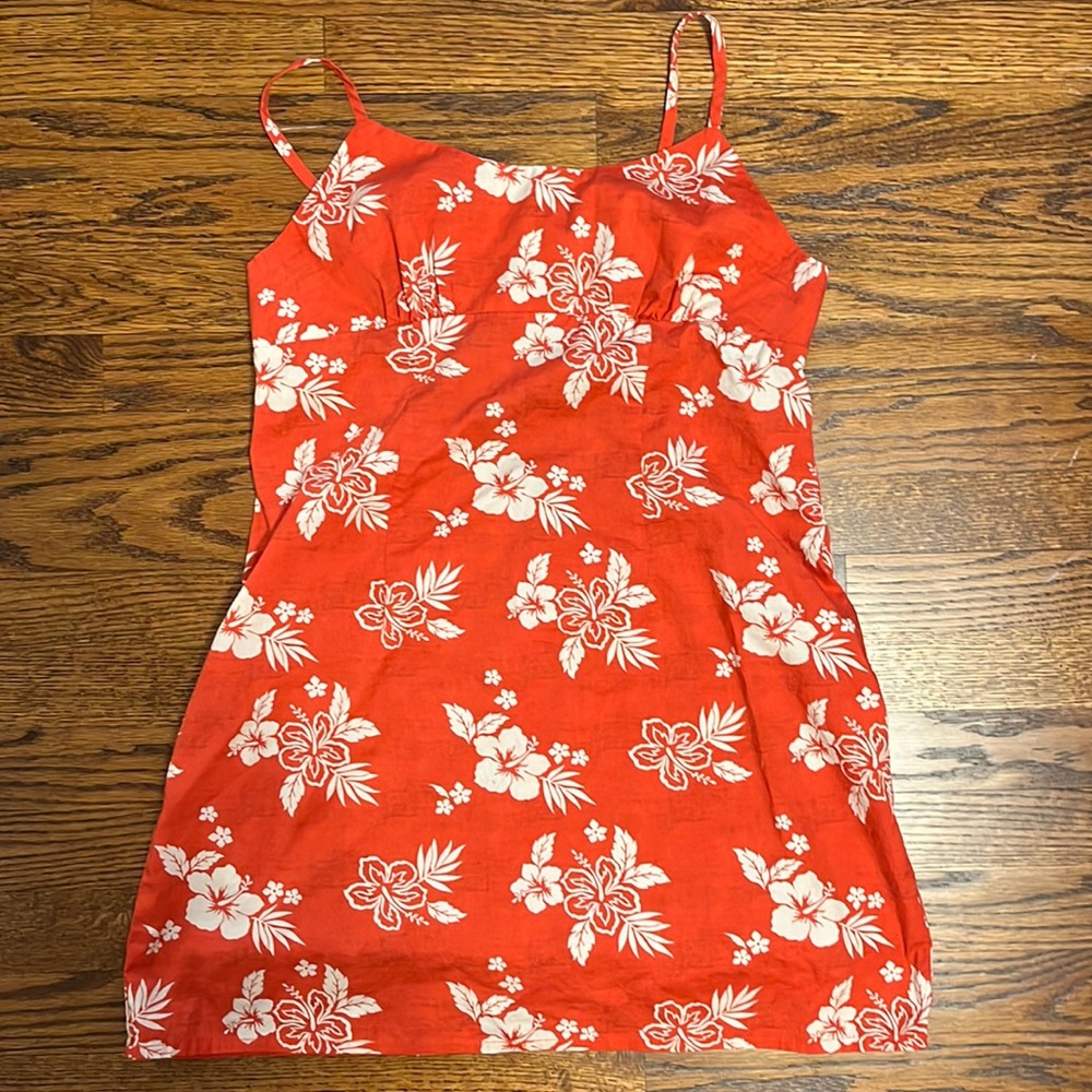 Target Wild Fable Red and White Hawaiian Print Mini Dress